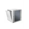 Network wall cabinet SOMI Networks 22U 19 inch with 45 cm depth, front glass door, gray