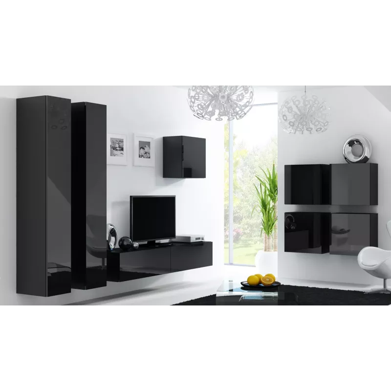 Cama TV Stand VIGO '180' 30/180/40 black/black gloss
