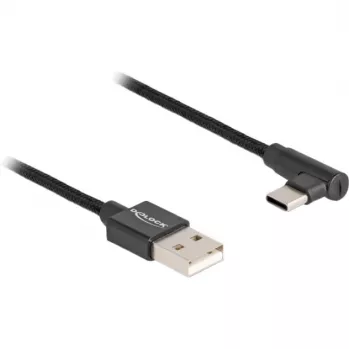 DeLOCK USB 2.0 Cable Type-A male to USB Type-C male angled 2 m black