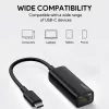 Ethernet Adapter Aukey CB-A30 USB‑C to Gigabit RJ45 10/100/1000 Mbps, USB 3.0, Aluminium, LED indicators