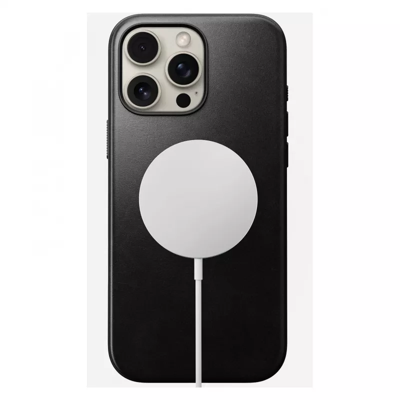 Mobile phone cover Nomad Modern Leather Case for iPhone 16 Pro Max, 6.9 inch (17.5 cm), black, leather+PC+TPU