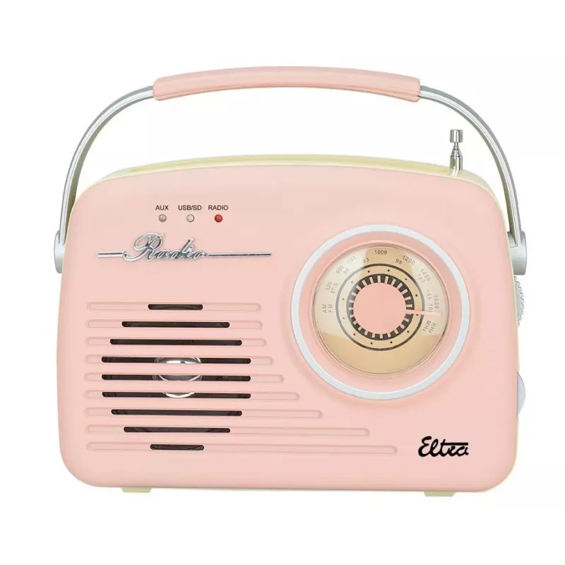 Retro tabletop radio Eltra LUIZA RETRO SP-11 with MP3, USB and SD card support, pink