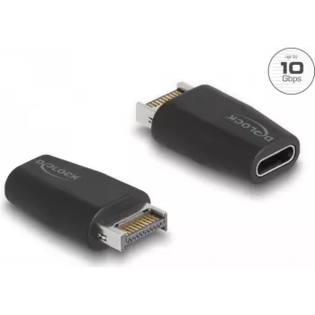 DeLOCK Adapter USB 10 Gbps Type-E Key A male to USB Type-C female black