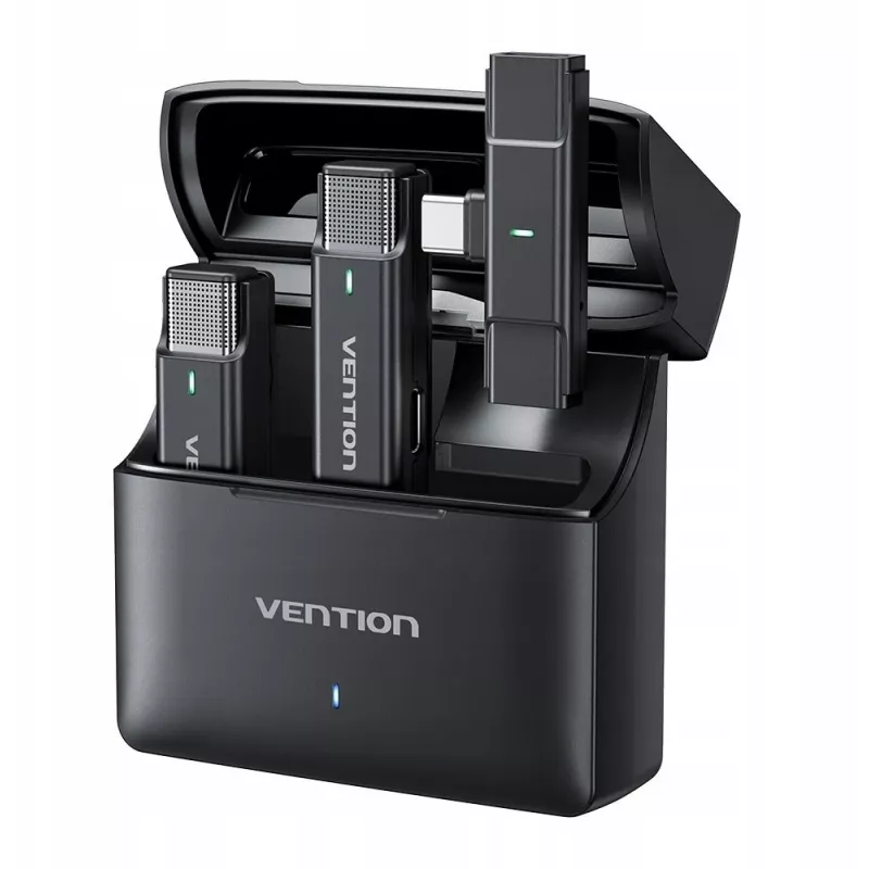 Set of 2 Vention USB-C microphones + charging case