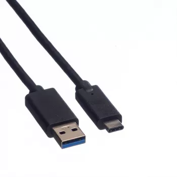 ROLINE - USB Cable - USB Type C (M) - 9-pin USB Type A (M) - 1 m (USB 3.1) - Moulded - Black (11.02.9011)