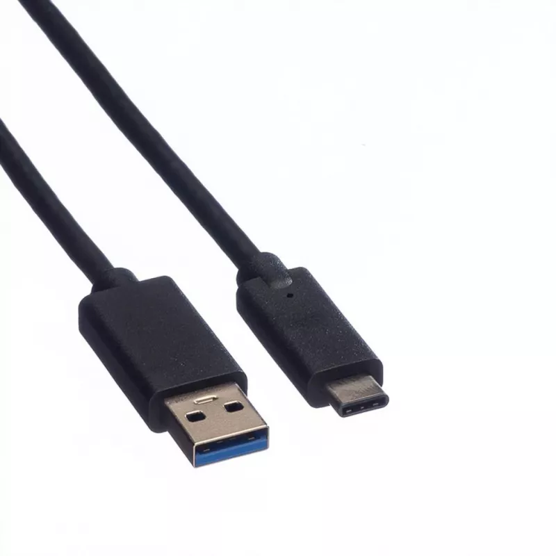 ROLINE - USB Cable - USB Type C (M) - 9-pin USB Type A (M) - 1 m (USB 3.1) - Moulded - Black (11.02.9011)