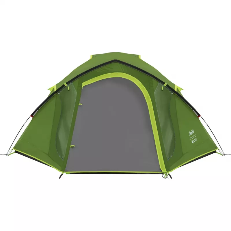 Coleman Dome Tent Darwin 4 Plus Blackout — 4-person tunnel tent with porch, Dark Green/Light Green