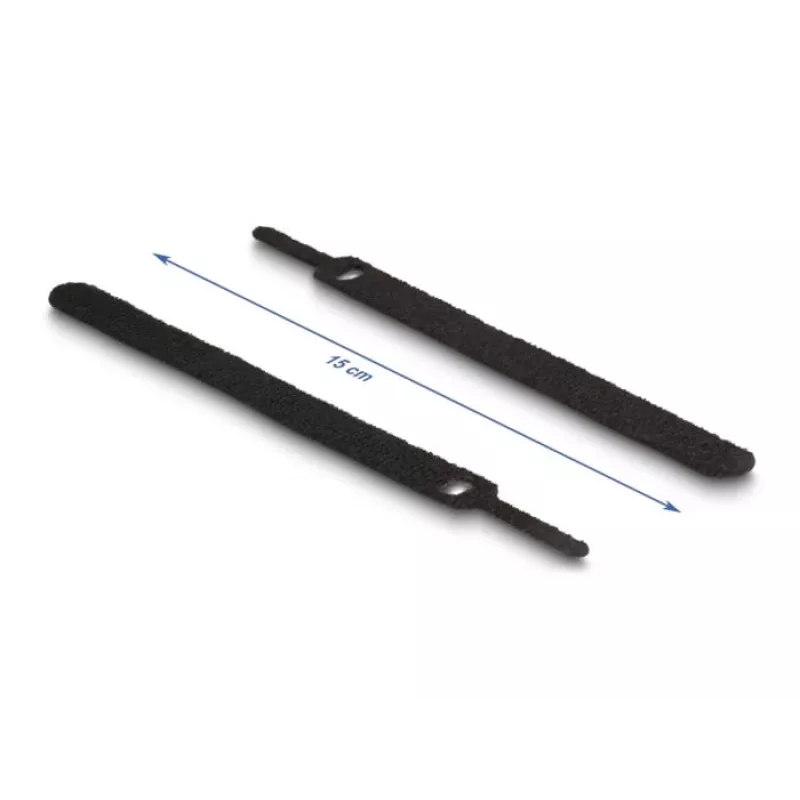 Hook & loop cable tie DeLOCK 19010 150x12mm black 10 pieces