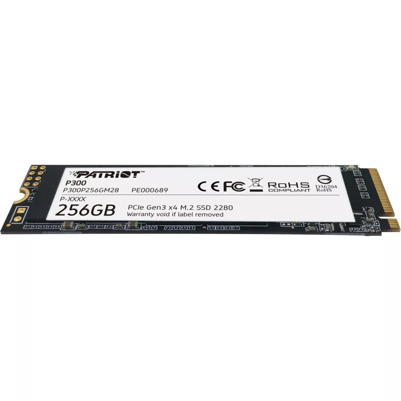 M.2 NVMe SSD PATRIOT P300 256GB — M.2 2280, Read 1700 MB/s, Write 1100 MB/s