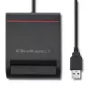 ID card scanner QOLTEC Smart chip ID card scanner — USB, black, 84.5×65×16 mm, 63 g