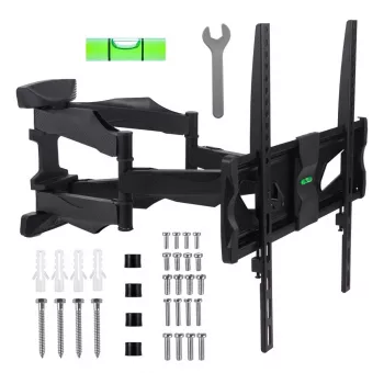 Wall TV mount MACLEAN MC-781 for 66–177.8 cm (26–70 inch) screens, tilt -12–2°, VESA 100x100–400x400, max load 45 kg, black