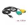 Serial Cable DeLOCK 63466 USB Type-A DB-9 1.5m Black Green Yellow