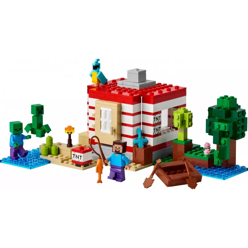 Construction toy LEGO Minecraft set 21275 TNT Jungle House, 287 pieces, 2 minifigures, age 8+