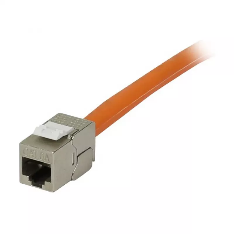 Synergy 21 Keystone Module TP Socket RJ45 CAT6A 500MHz Short with Cable Clamp - Cable - Digital/Data