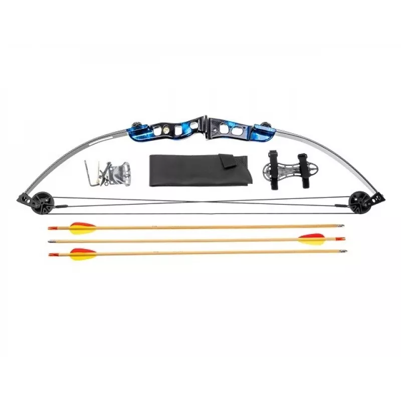 Compound bow POE LANG Firestar 25 lbs, carbon/aluminium construction, 740 mm length, 3 arrows & rest