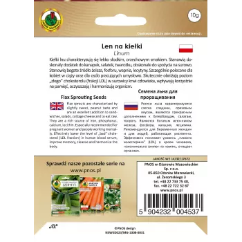 Sprouting Seeds Apte Flax (Len) 10 g — edible flax seeds for sprouting with nutty flavor