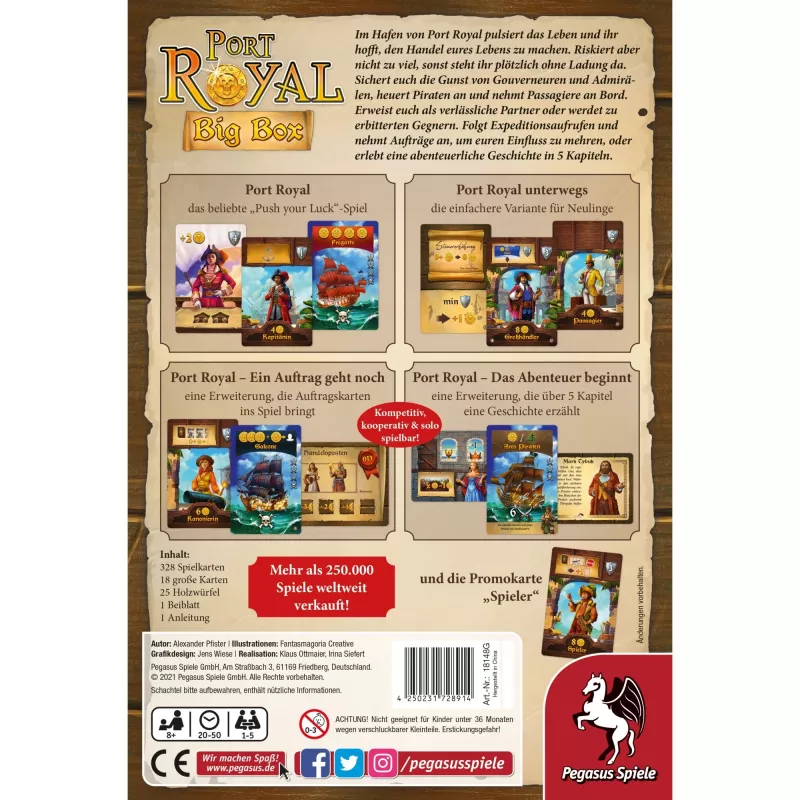 Pegasus Spiele Port Royal Big Box board game
