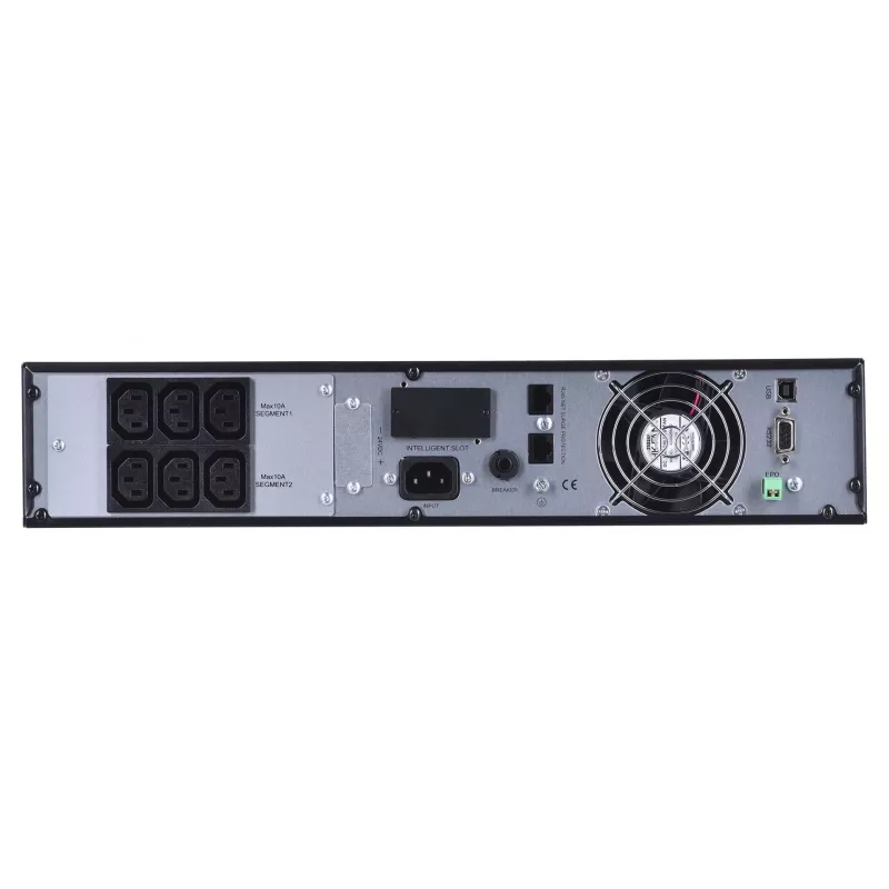 Uninterruptible Power Supply Green Cell UPS13 — Online double-conversion UPS, 1000 VA / 900 W, pure sine, 6 AC outlets, LCD, 2×12V 9Ah batteries
