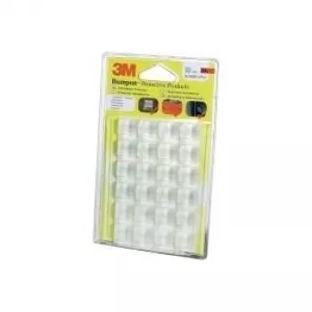 Self-adhesive square equipment feet 3M SJ 5323 MPCB, transparent, Ø 20.6 mm × H 7.6 mm, pack 24