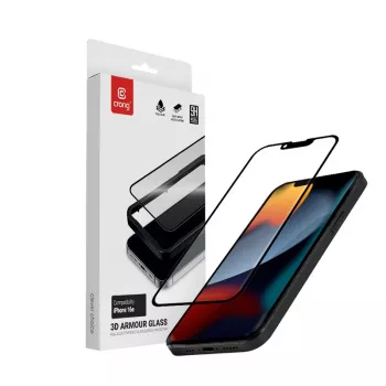 Tempered glass screen protector Crong for iPhone 16e / 14 / 13 / 13 Pro — 3D full coverage