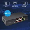 Ethernet Switch QOLTEC 52297 PoE RJ45 with PoE Uplink and SFP port