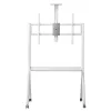 Floor TV stand MACLEAN MC-114 W for displays 55 inch–100 inch, white, VESA up to 900x600, max load 120 kg, height 115–152 cm, shelf