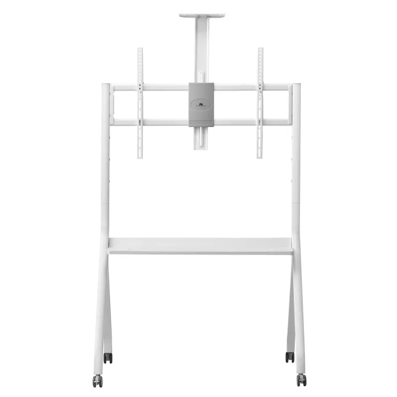 Floor TV stand MACLEAN MC-114 W for displays 55 inch–100 inch, white, VESA up to 900x600, max load 120 kg, height 115–152 cm, shelf