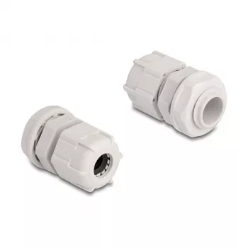 Cable gland M12 DELOCK grey plastic pack of 10