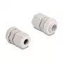 Cable gland M12 DELOCK grey plastic pack of 10