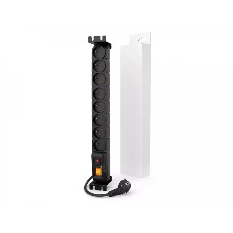 HSK Data ACAR S8 FA 19-inch Rack Surge Protector, 8x 230V, 3m, Black