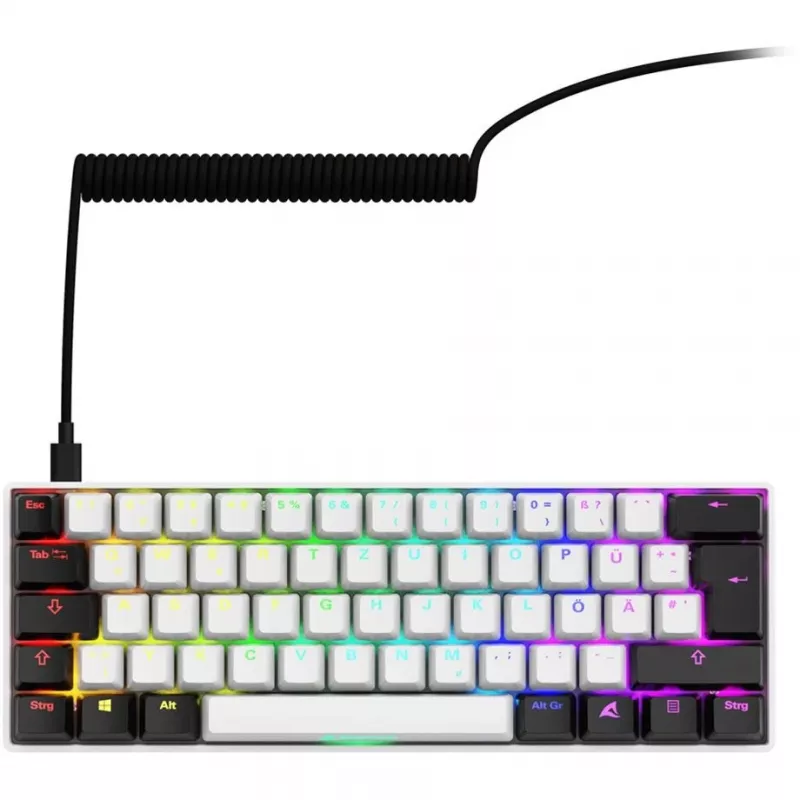 Sharkoon SGK50 S4 keyboard Home USB QWERTZ German White RGB LED 60%