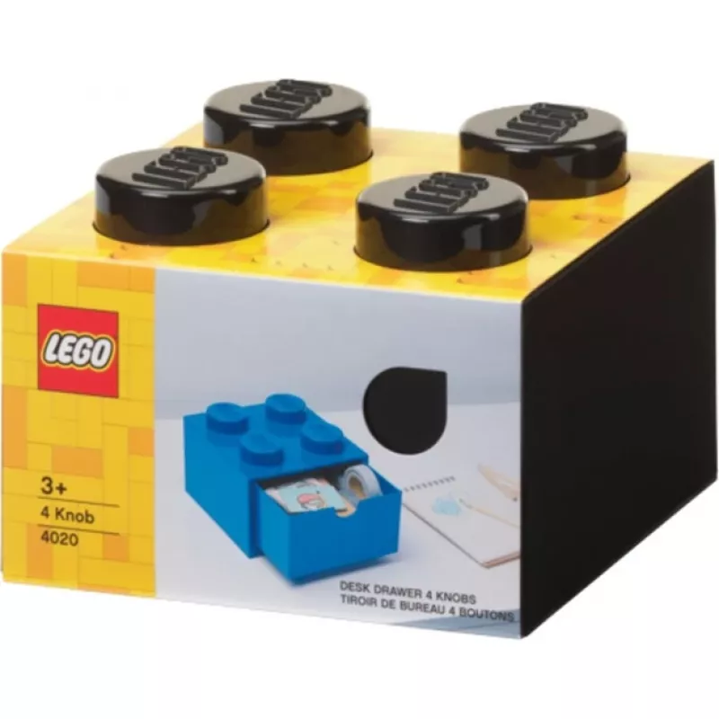 LEGO desk drawer 4 , Storage Box black, studs