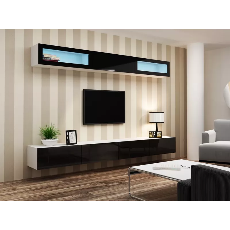Cama Living room cabinet set VIGO 11 white/black gloss