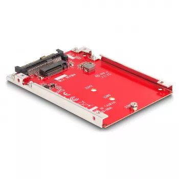 DeLOCK 2.5 inch Converter U.3 SFF-8639 to M.2 NVMe Key M 7 mm Red