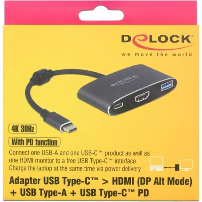 DeLOCK - External Videoadapter - VL101 - USB-C 3,1 - HDMI - Grey - retail (62991)
