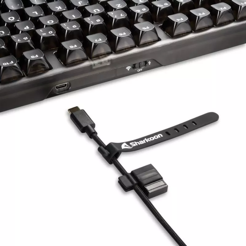 Mechanical Gaming Keyboard Sharkoon Crystal Shark Black DE with RGB lighting