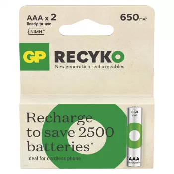 Batteries R03/AAA NI-MH 650mAh blister 2pcs.