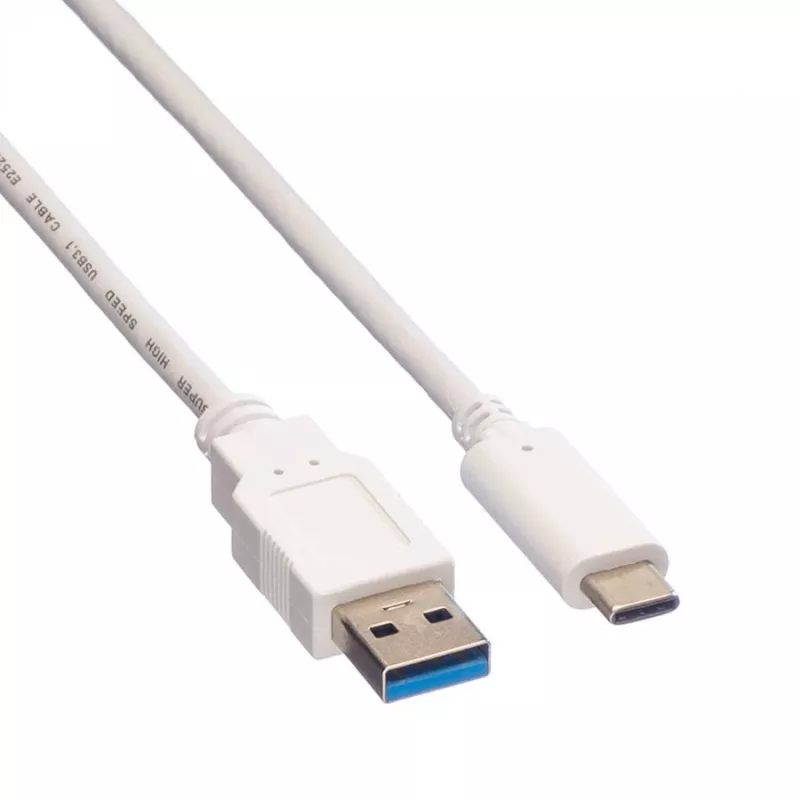 VALUE - USB Cable - USB 3.0 (M) to USB Type C (M) - 5 V - 900 mA - 50 cm - White (11.99.9010)