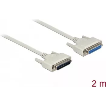 Serial cable DELOCK 83207, D-Sub 25 pin to D-Sub 25 pin, beige, 2 m