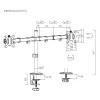 Maclean desk mount for 2 monitors, VESA 75x75 and 100x100, 17-32, 2x 9kg, MC-754N