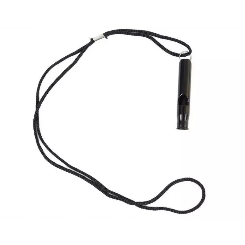 Survival whistle, aluminium , black