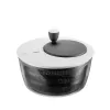 Salad spinner GEFU Rotare crank handle, capacity 3 L, plastic housing, black/white, dishwasher safe