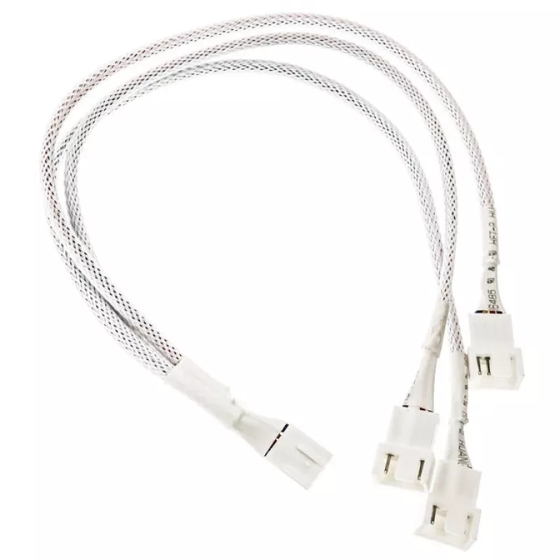 PWM fan splitter cable Kolink PGW-AC-KOL-160, 35 cm braided white, 1-to-2 PWM connector