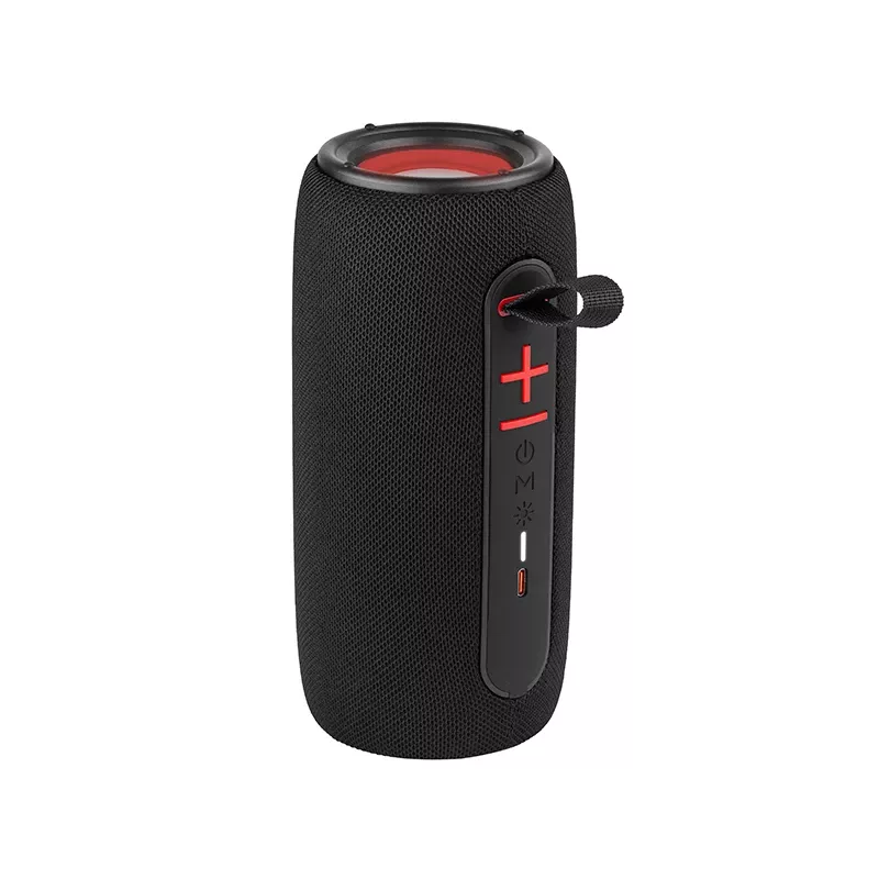 Stereo portable speaker TRACER Stripe Black — 10 W RMS, Bluetooth/Wired, USB-A & USB-C, MicroSD, built-in battery (up to 5 h)