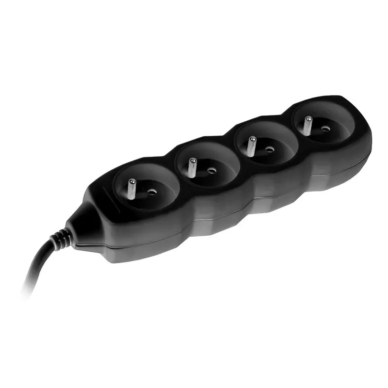 Tracer PowerCord Extension Lead, 4 Sockets, 3m, Black