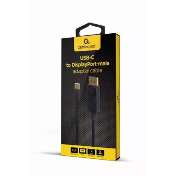 USB graphics adapter Gembird A-CM-DPM-01 with USB-C, supports up to 3840×2160, USB 2.0 / 3.2 Gen 2, black, 2 m cable