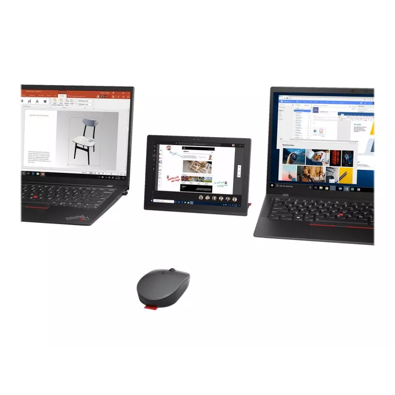 Lenovo Go Wireless Multi Device mouse Office Ambidextrous RF Wireless + Bluetooth + USB Type-A Optical 2400 DPI