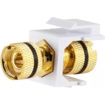 Keystone Module ShiverPeaks 08-10064 Flat Black Gold White Banana Connector