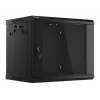 Lanberg WF01-6409-10B 9U Wall-Mounted Rack Cabinet 600x450mm Black with Glass Door
