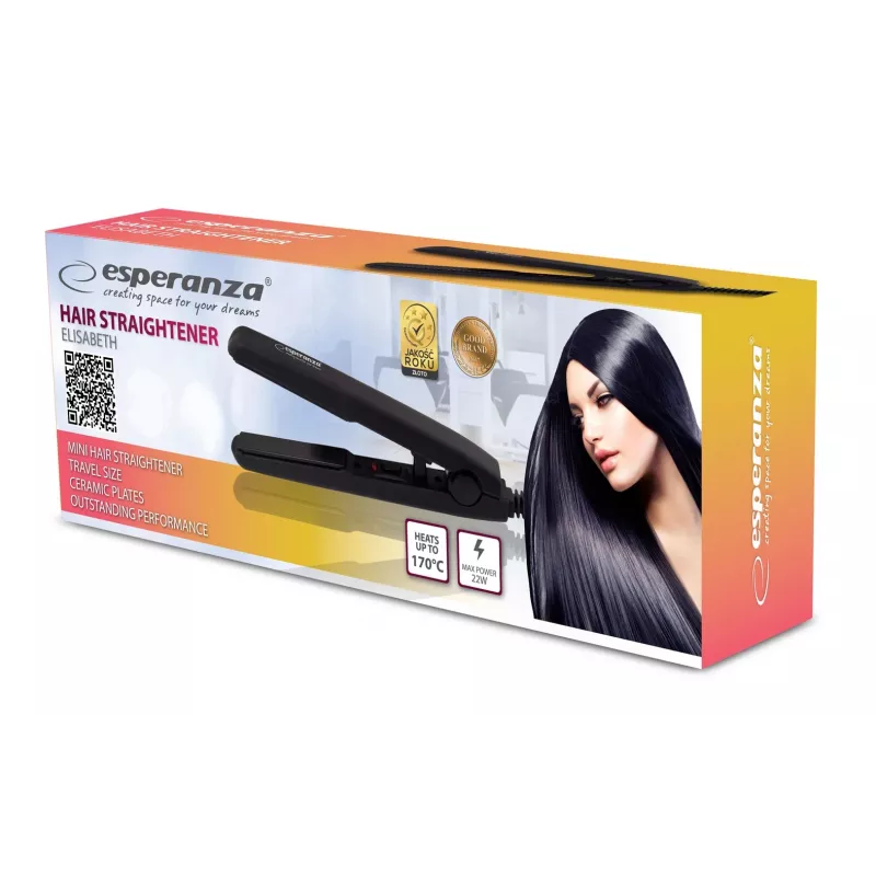 Hair Straightener Esperanza EBP008 mini 16 cm, 22 W, travel flat iron